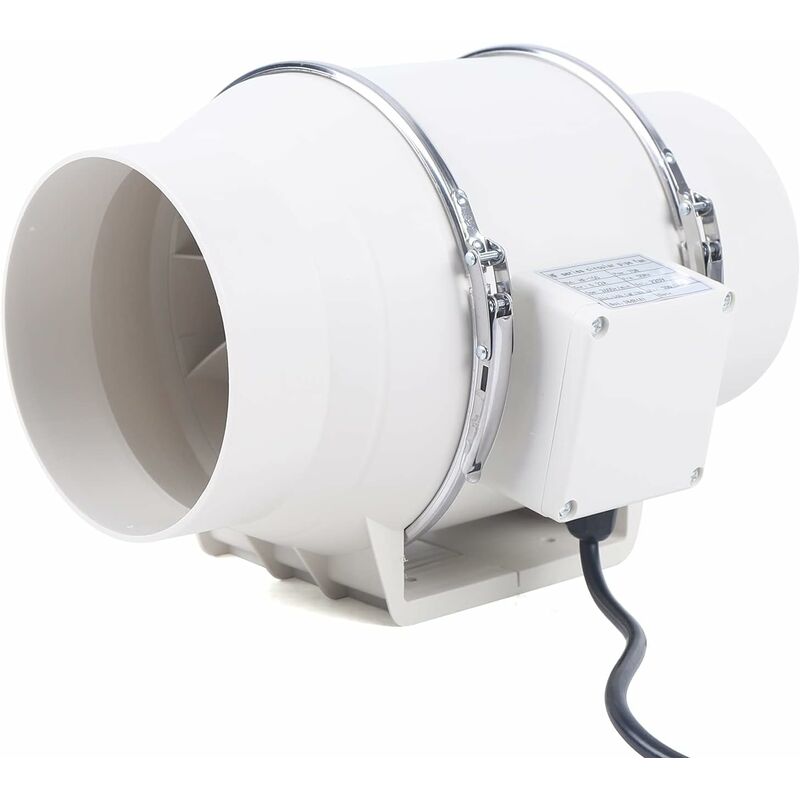 HF-100P Ventilateur tubulaire avec roulement à billes 100 mm Ventilateur tubulaire Faible bruit pour salle de bain, WC, cuisine, serre