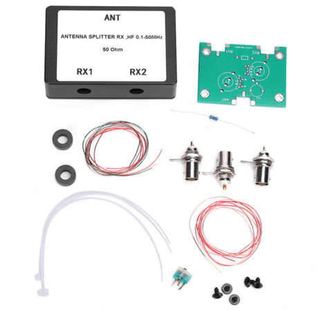 HF-Antennensplitter 1-50 MHz, 50-Ohm-Signalteiler mit BNC-Anschluss und geringer Dämpfung von 3,2 dB