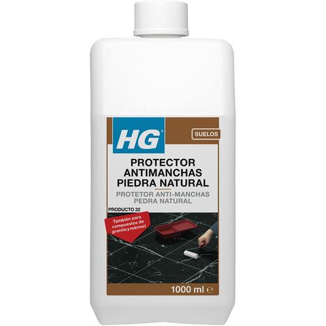 HG Protezione antimacchia in pietra naturale, protezione incolore per marmo, pietra calcare, arenaria e granito, repellente per sporco, grasso e olio, prodotto 32-1 l (506100130)