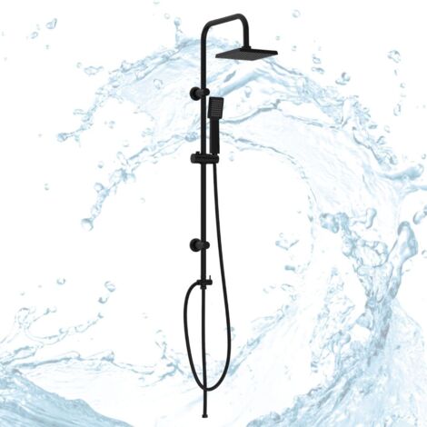 HGMBAD Duschset Regendusche ohne Armatur Duschsystem Schwarz matt