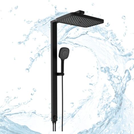 HGMBAD Regendusche RainMaxx Black Edelstahl mit Handbrause und Umschalter