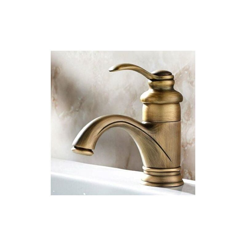 Aiperq - Antique Retro Robinet De Bain Bassin Européen Chaud Et Froid Lavabo De La Salle De Bains Mitigeur en Bronze Finition Cruches Vintage Spray