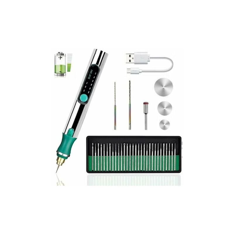 Aiperq - Outil rotatif sans fil de stylo de gravure de mini graveur électrique