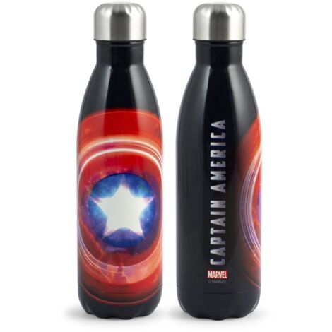 H&H Capitan America Bottiglia Termica Bimbo, Borraccia in Acciaio Inox, Decorata, Lt 0,5, Ermetica, BPA Free