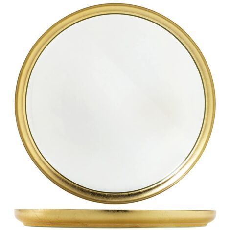 H&H Goldie Piatto in Vetro con Filo Oro, 28cm