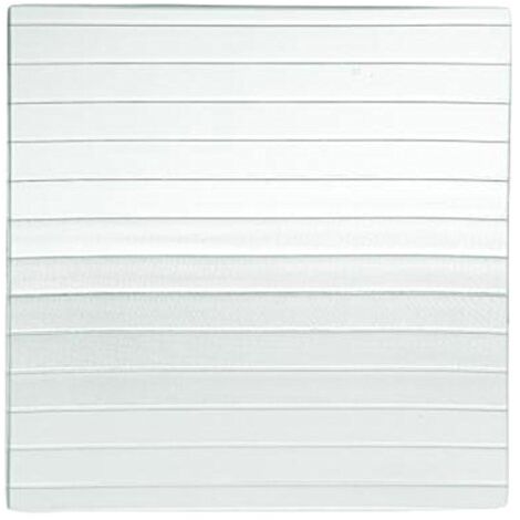 H&H - PIATTO QUADRO 20x20cm TRASPARENTECON RIGHE