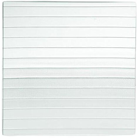 H&H - PIATTO QUADRO 20x20cm TRASPARENTECON RIGHE