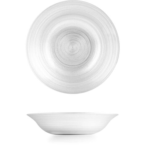 H&h set 6 piatti fondi circle in vetro cm 22,5