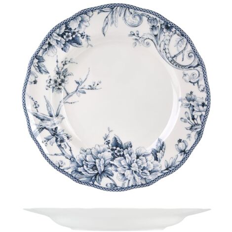 H&h set 6 piatti piani kensington in porcellana cm 27