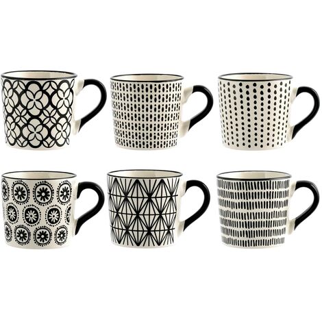 H&h set 6 tazze t vhera in stoneware cc 220