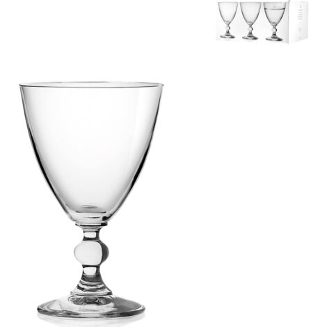H&H Set 6 Vetro Splendor Trasparente 17 Calici Vino Arredo Tavola, cl