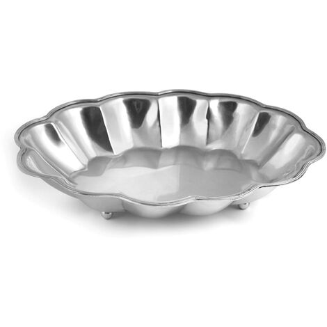 H&H Sheffield Vassoio Ovale 28 x 21 cm, Ottone, Argento