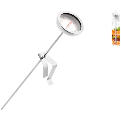 H&H Termometro Istantaneo da Cucina, Acciaio Inossidabile, Grigio