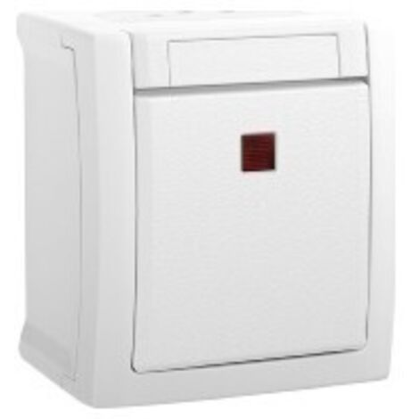 HHG Pacific Kontroll-/Ausschalter FR-AP weiß 90591123-DE beleuchtet rote Kalotte
