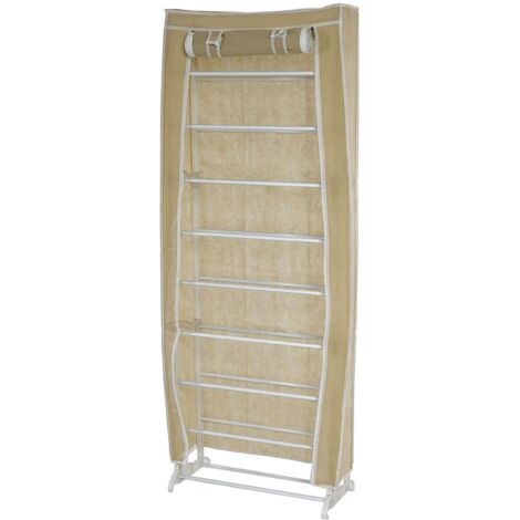 HHG – Range-chaussures pliable en tissu 140x52x18 cm – 9 niveaux pour 18 paires – Installation rapide sans outils – Tissu hydrofuge