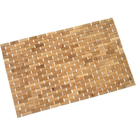 HHG – Tapis de salle de bains en bambou 79x50cm – Surface antidérapante – Résistant à l'eau et aux rayures – Écologique et hygiénique - HHG-560