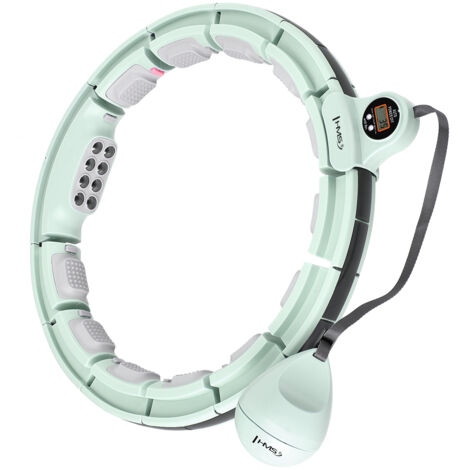 HHM13 HULA HOOP GRÜN MAGNETISCH MIT GEWICHT + ZÄHLER HMS