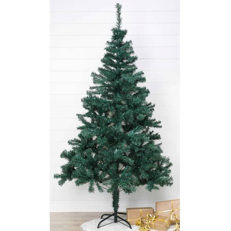 

HI Árbol de Navidad con soporte de metal verde 210 cm