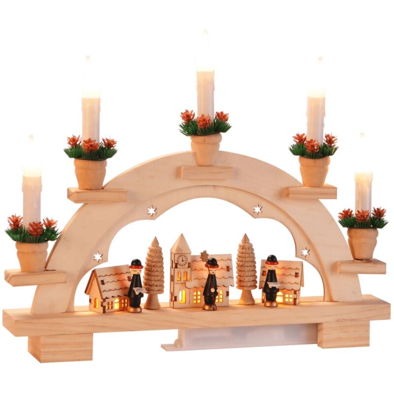 

HI Arco de Navidad ornamental con luz de bienvenida - Marrón