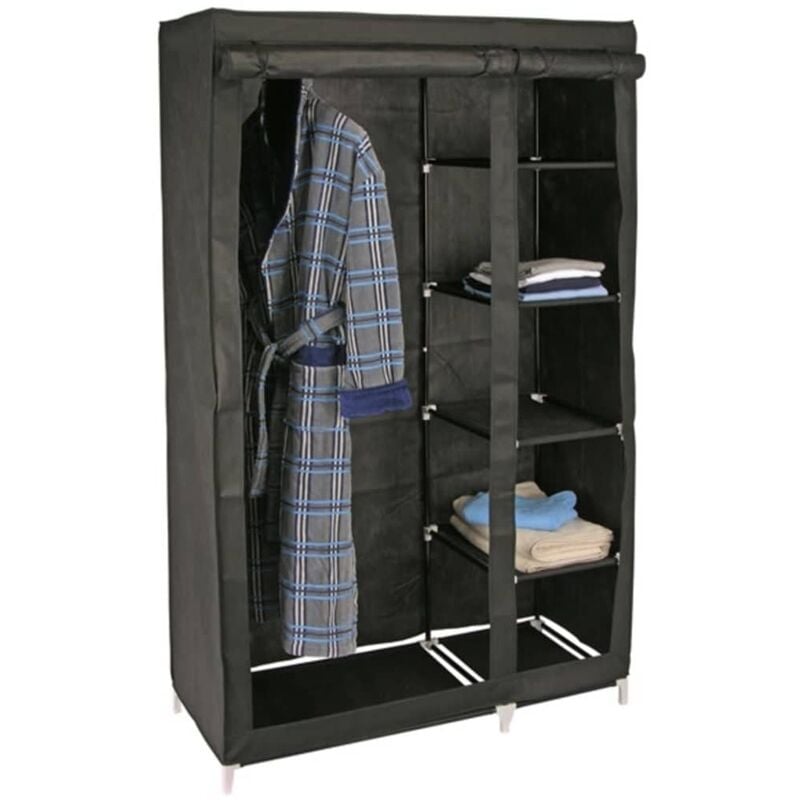 

HI Armario de tela negro 110x46x178 cm