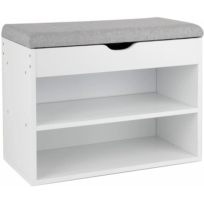 True Deal - HI Armoire à chaussures avec oreiller de banc 60x30x45 cm
