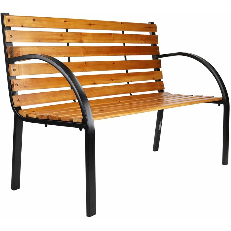 Banc de parc Marron 122x60x81 cm HI