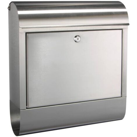 36x15x31 cm Briefkasten silber - Wandbriefkasten Metall B/T/H Letterbox 