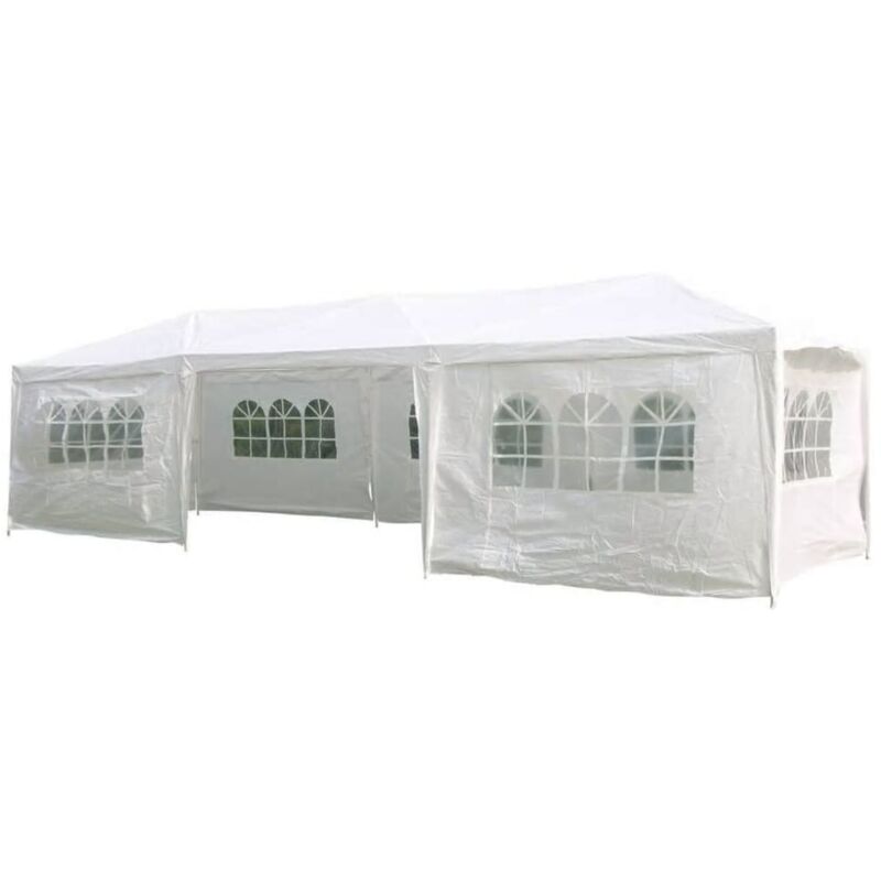 

Carpa para fiestas con paredes laterales blanco 3x9 m - Blanco - HI