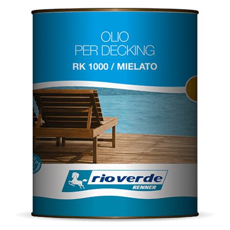 Hi-deck hydro oil olio x decking pavimento legno da 2,5 lt rk 1000 rio verde
