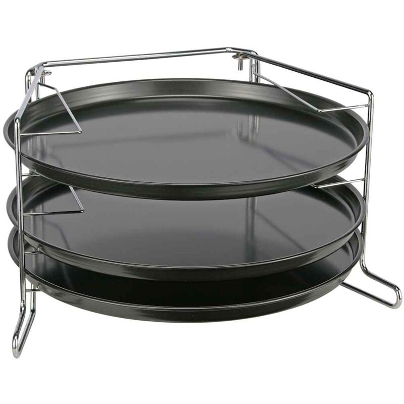 Ensemble de 4 poêles à pizza Noir HI