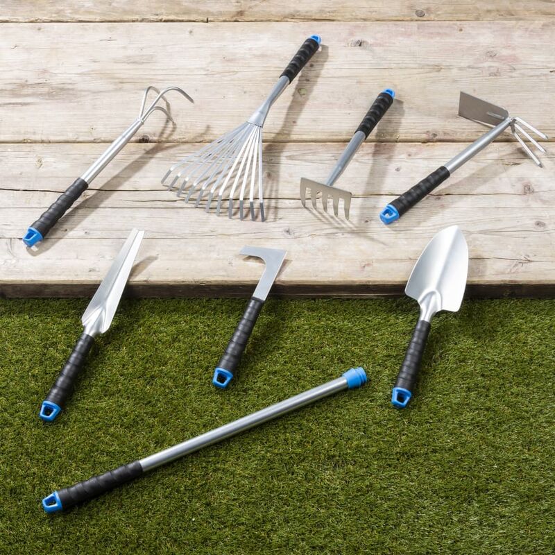 HI - Ensemble d'outils de jardin 8 pcs Argenté Métal