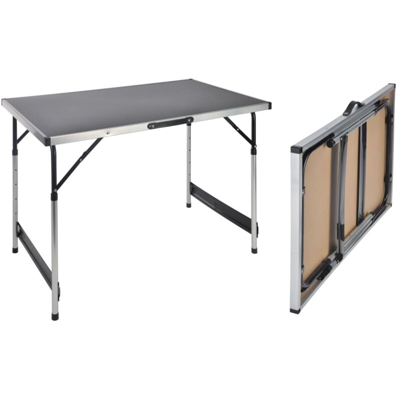 Folding Table 100x60x94 cm Aluminium HI