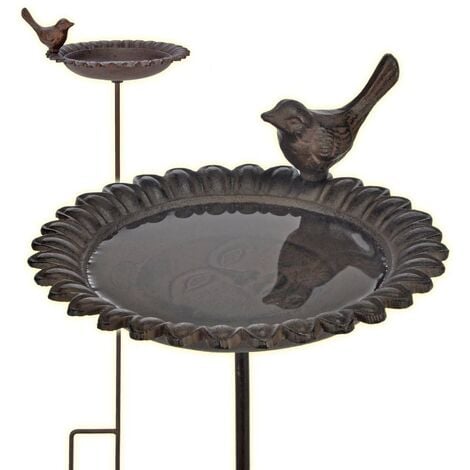 COSTWAY Abreuvoir Oiseaux Extérieur Plateau Dia.50 cm, Mangeoire Oiseaux  Hauteur 72CM, Bain d'oiseaux sur Pied, Design Antique (Bronze Vert) :  : Jardin