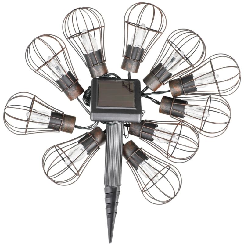 Guirlande lumineuse à led solaire de jardin 10 ampoules 5,5 cm - HI