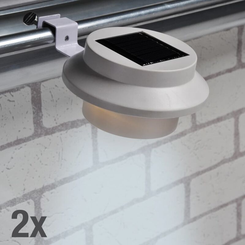 

Juego de lámparas solares LED 2 unidades blanco - Blanco - HI