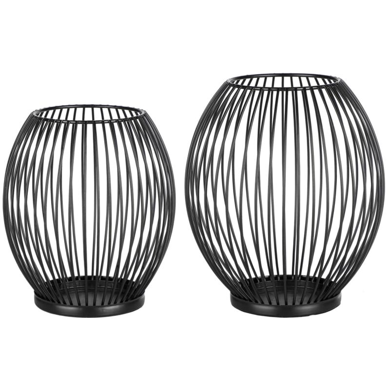 

HI Juego de portavelas 2 piezas negro - Negro