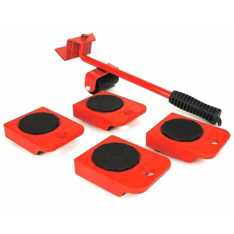 

Juego de transporte de muebles con ruedas rojo y negro - Rojo - HI