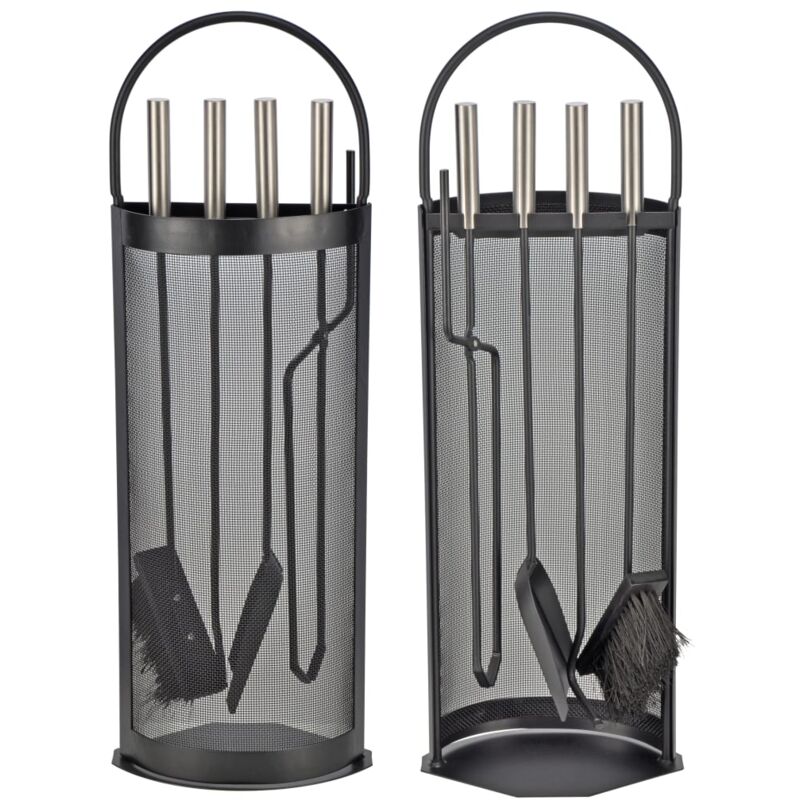

HI Juego de utensilios para chimenea 5 piezas negro 23x14,8x66 cm - Negro