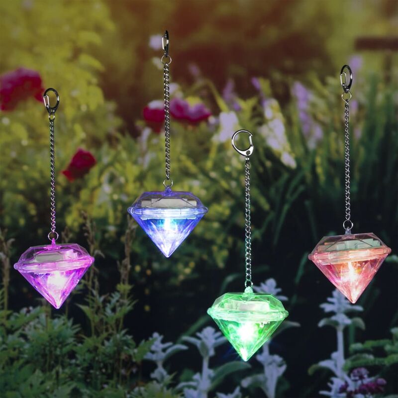 

Lámparas solares con forma de diamante 4 unidades - Multicolor - HI