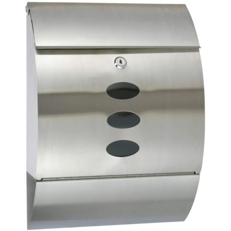 HI Letter Box Stainless Steel 30x12x40 cm - Silver
