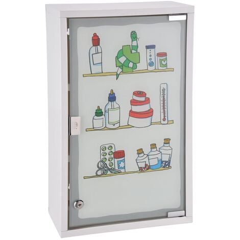 main image of "HI Medicine Cabinet 30x15x50 cm Stainless Steel - White"