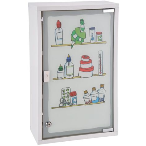 main image of "HI Medicine Cabinet 30x15x50 cm Stainless Steel - White"
