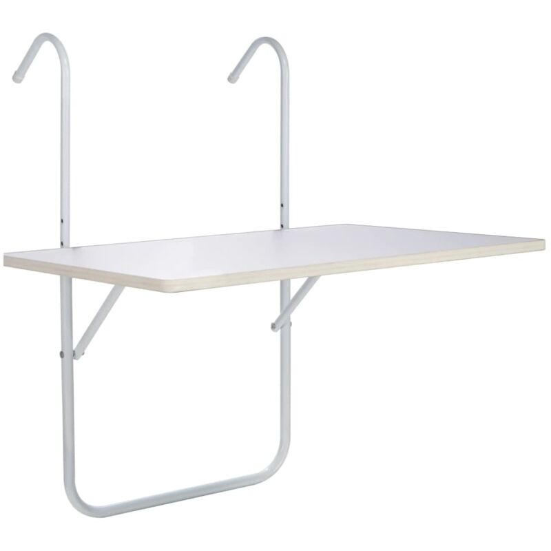 

Mesa de balcón plegable blanco 60x40x1,2 cm - Blanco - HI