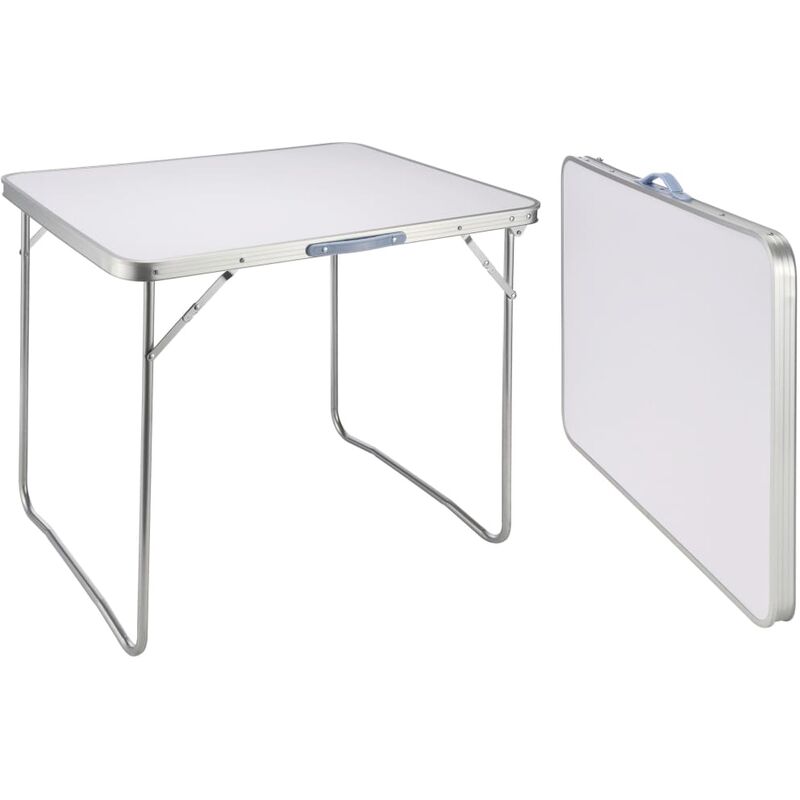 

Mesa de camping plegable blanca 80x60x69 cm - Blanco - HI