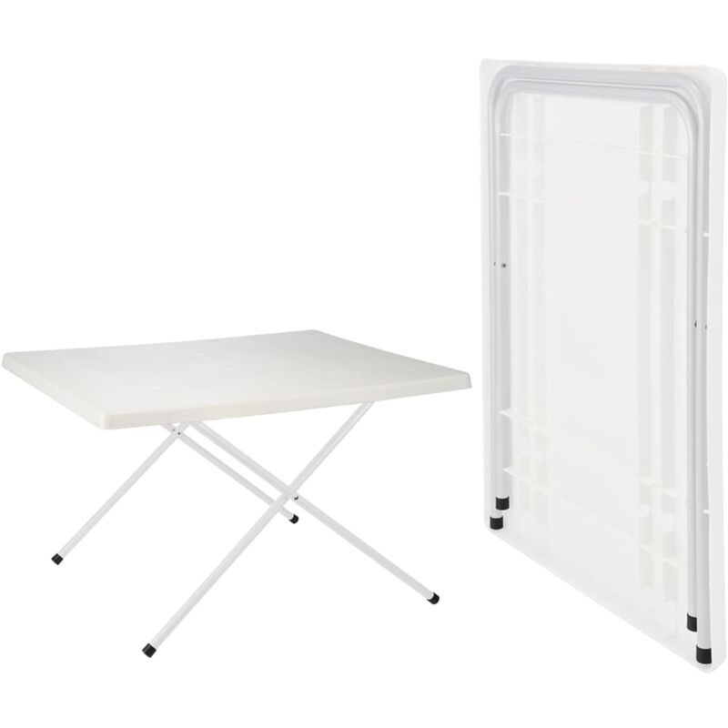 

Mesa de camping plegable y ajustable blanca 80x60x51/61 cm - Blanco - HI