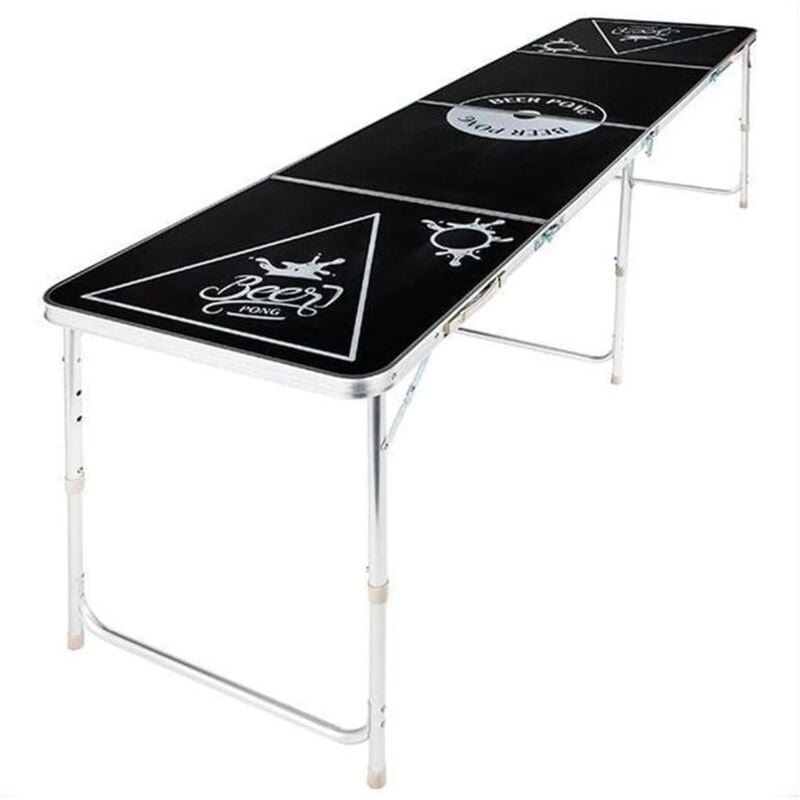 

Mesa plegable de Beer Pong altura ajustable negro - Negro - HI