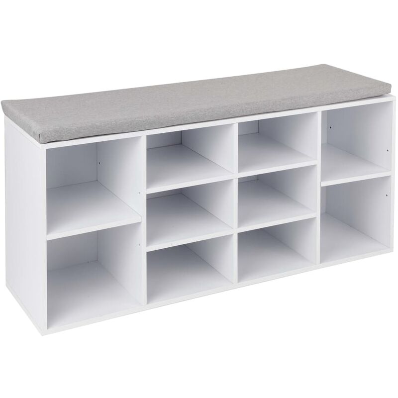 

Mueble banco zapatero con cojín 48 cm - Blanco - HI