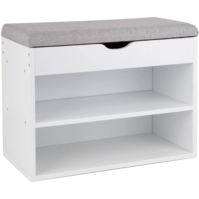 

Mueble banco zapatero con cojín 60x30x45 cm - Blanco - HI