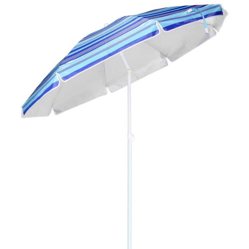 Parasol de plage 200 cm Bleu à rayures HI