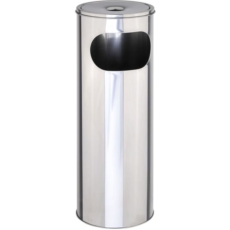 HI - Poubelle cendrier Argenté 58 cm Argent